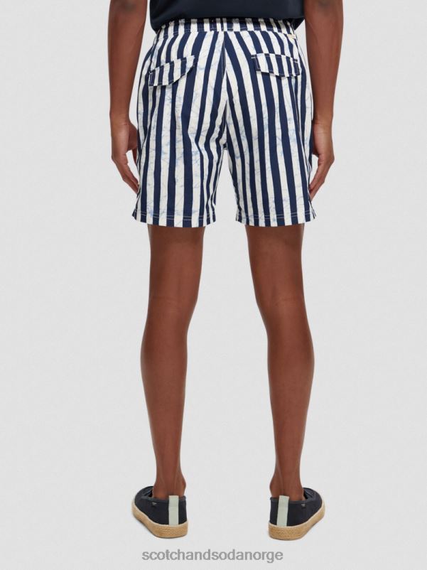 menn badeshorts med trykt middels lengde blå tie dye stripe N40XD679 klær Scotch & Soda