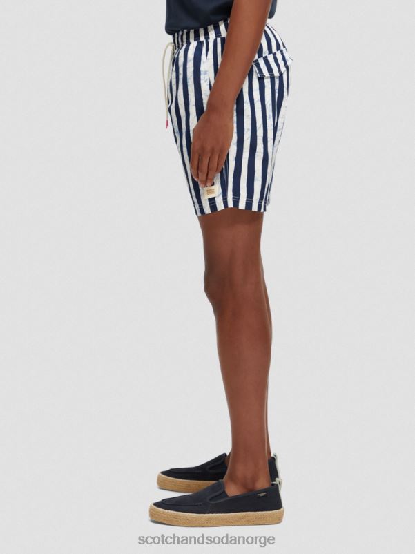 menn badeshorts med trykt middels lengde blå tie dye stripe N40XD679 klær Scotch & Soda