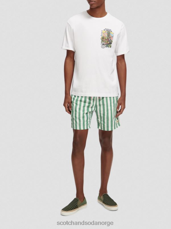 menn badeshorts med trykt middels lengde grønn tie dye stripe N40XD680 klær Scotch & Soda