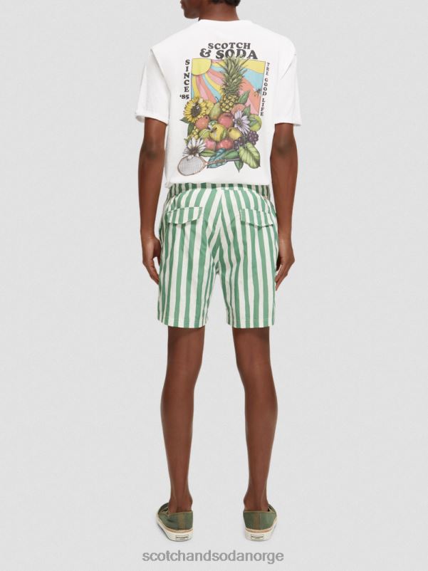 menn badeshorts med trykt middels lengde grønn tie dye stripe N40XD680 klær Scotch & Soda