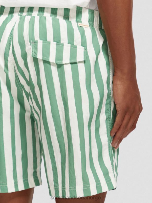 menn badeshorts med trykt middels lengde grønn tie dye stripe N40XD680 klær Scotch & Soda