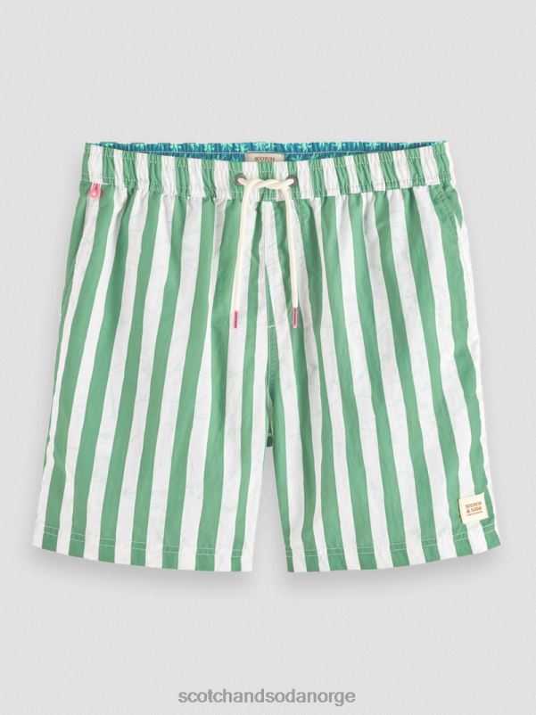 menn badeshorts med trykt middels lengde grønn tie dye stripe N40XD680 klær Scotch & Soda