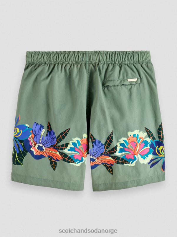 menn badeshorts med trykt middels lengde grønt trykk N40XD693 klær Scotch & Soda