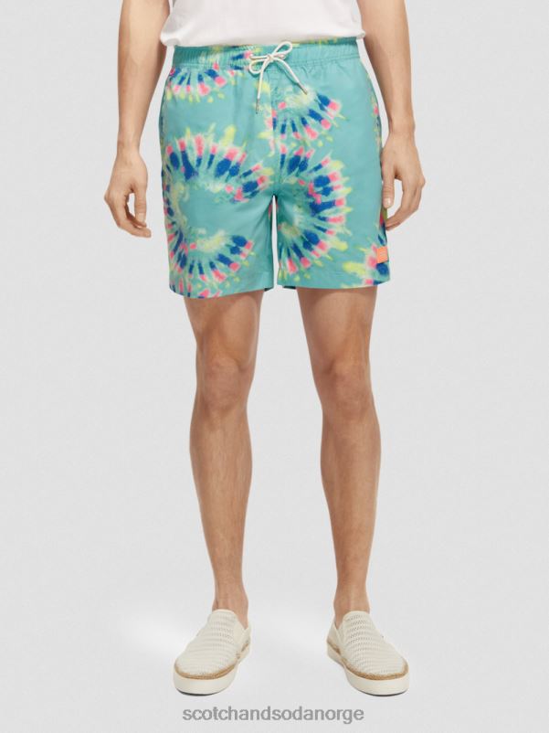 menn trykte tie-dye mellomlange badeshorts mynte blomst slips fargestoff N40XD685 klær Scotch & Soda
