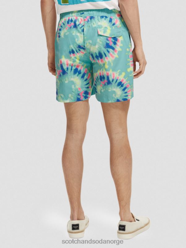 menn trykte tie-dye mellomlange badeshorts mynte blomst slips fargestoff N40XD685 klær Scotch & Soda