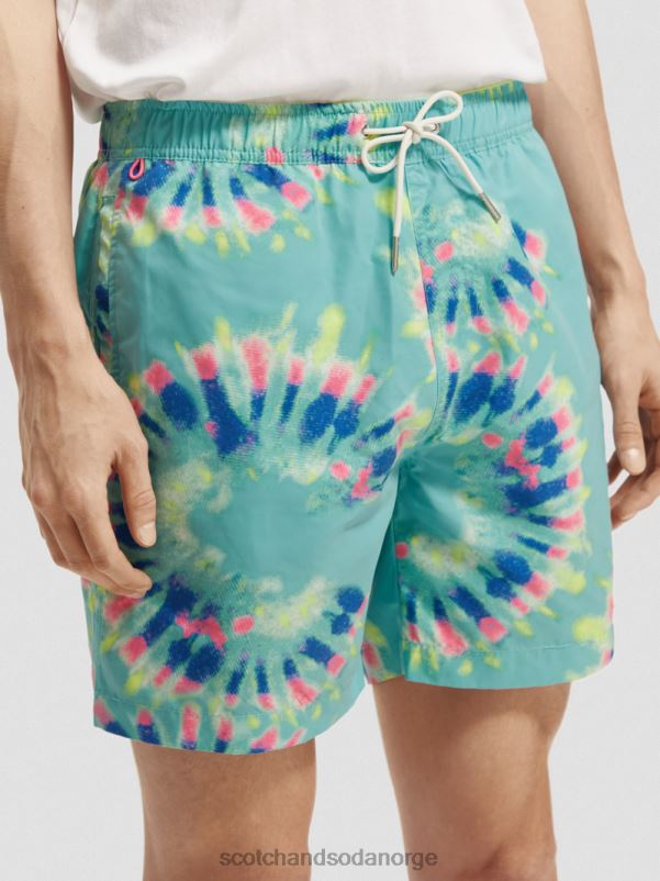 menn trykte tie-dye mellomlange badeshorts mynte blomst slips fargestoff N40XD685 klær Scotch & Soda
