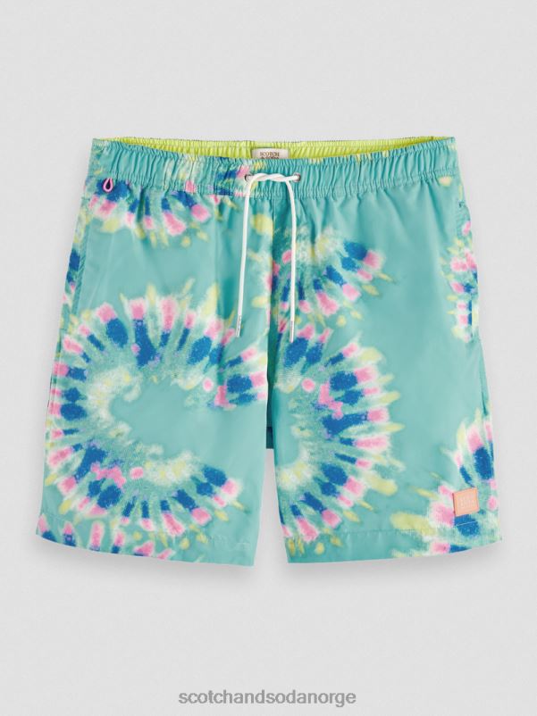 menn trykte tie-dye mellomlange badeshorts mynte blomst slips fargestoff N40XD685 klær Scotch & Soda