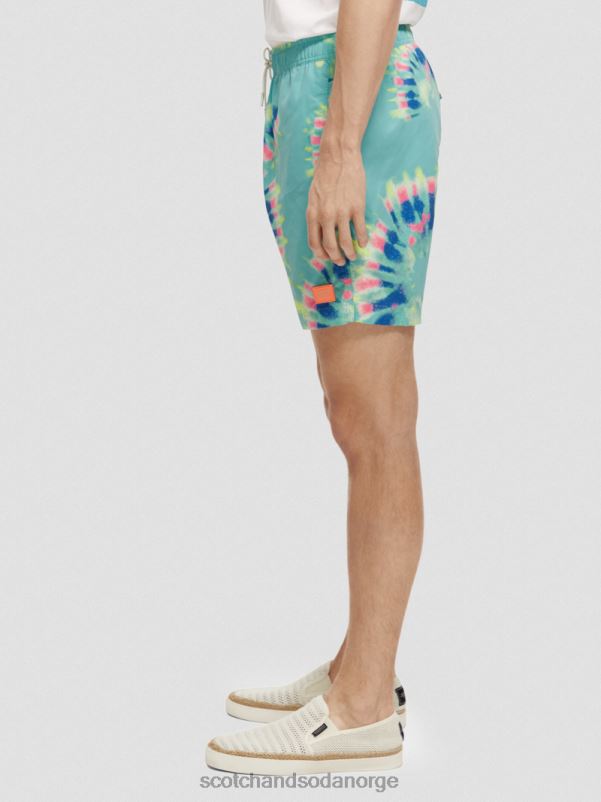 menn trykte tie-dye mellomlange badeshorts mynte blomst slips fargestoff N40XD685 klær Scotch & Soda