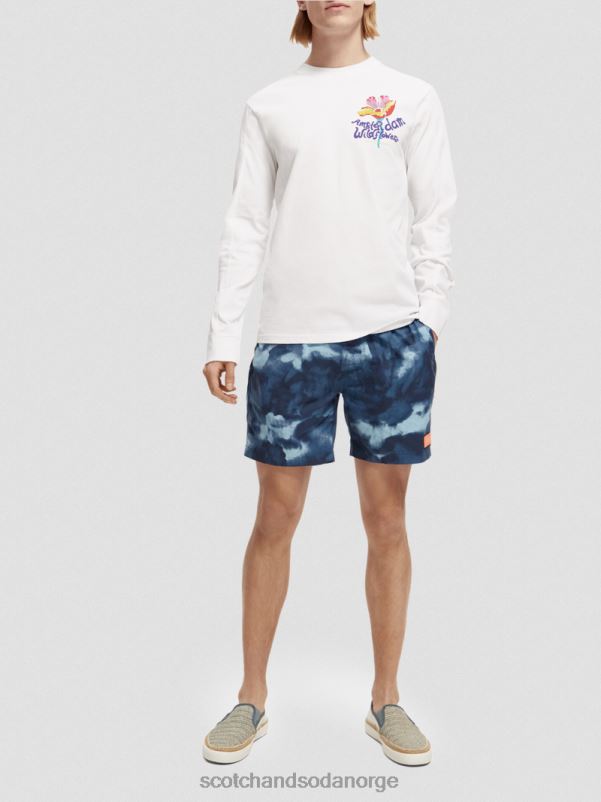 menn trykte tie-dye mellomlange badeshorts navy slipsfarge N40XD689 klær Scotch & Soda