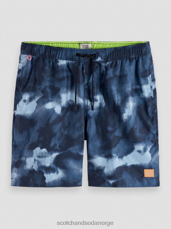 menn trykte tie-dye mellomlange badeshorts navy slipsfarge N40XD689 klær Scotch & Soda