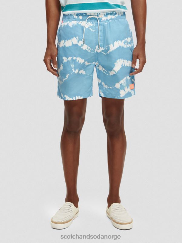 menn trykte tie-dye mellomlange badeshorts sjøblå slipsfarge N40XD687 klær Scotch & Soda