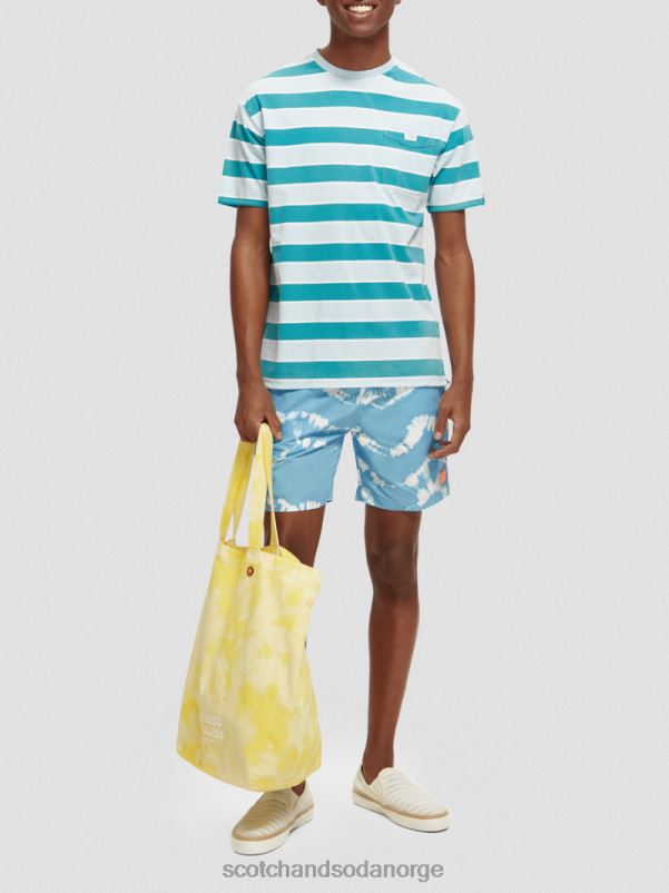 menn trykte tie-dye mellomlange badeshorts sjøblå slipsfarge N40XD687 klær Scotch & Soda