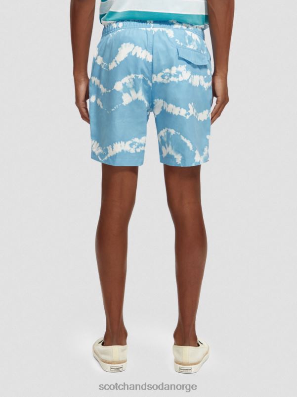 menn trykte tie-dye mellomlange badeshorts sjøblå slipsfarge N40XD687 klær Scotch & Soda