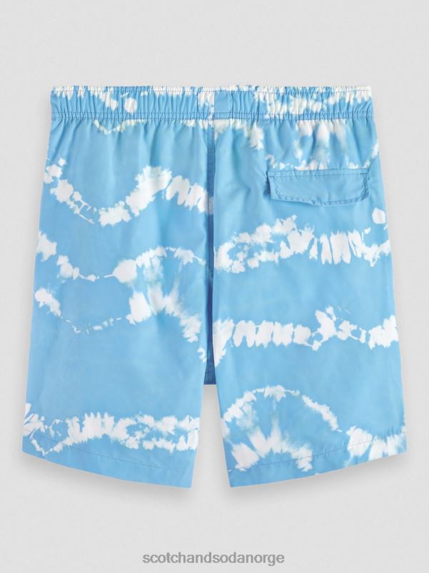 menn trykte tie-dye mellomlange badeshorts sjøblå slipsfarge N40XD687 klær Scotch & Soda