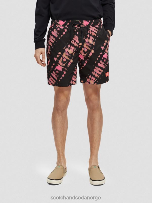 menn trykte tie-dye mellomlange badeshorts svart slipsfarge N40XD686 klær Scotch & Soda