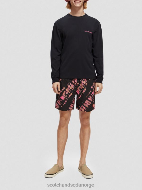 menn trykte tie-dye mellomlange badeshorts svart slipsfarge N40XD686 klær Scotch & Soda