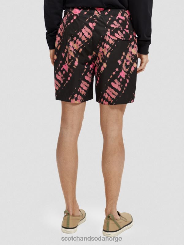 menn trykte tie-dye mellomlange badeshorts svart slipsfarge N40XD686 klær Scotch & Soda