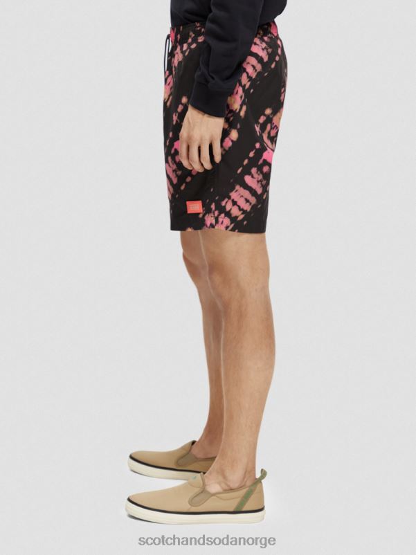menn trykte tie-dye mellomlange badeshorts svart slipsfarge N40XD686 klær Scotch & Soda