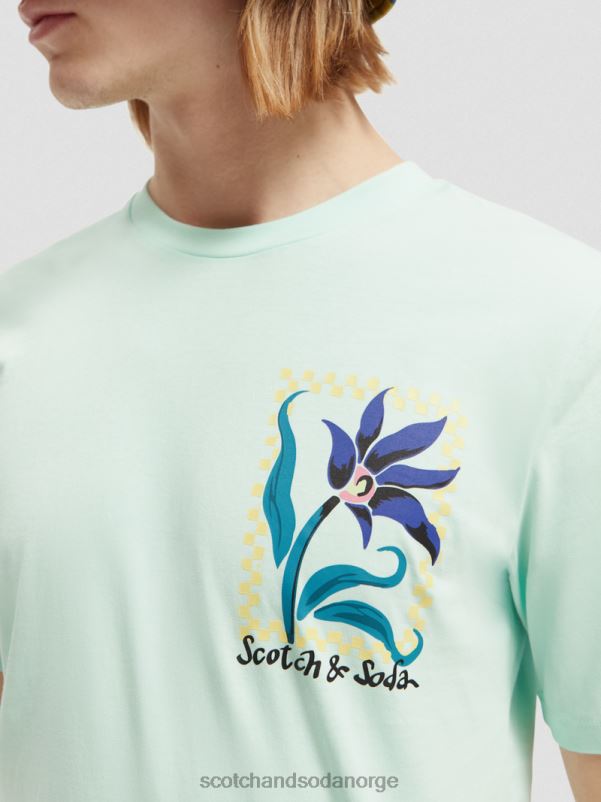 menn T-skjorte for kunstverk i økologisk bomull med avslappet passform bukt N40XD416 klær Scotch & Soda