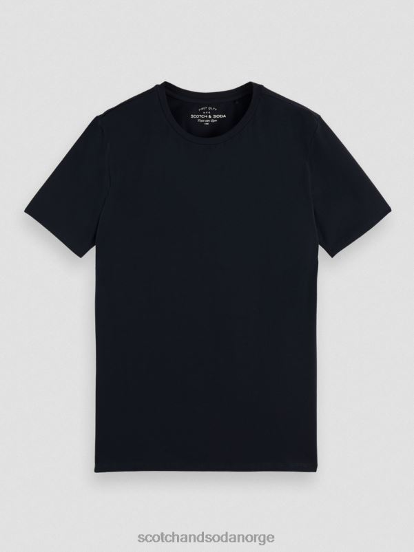 menn T-skjorte med rund hals i økologisk bomull natt N40XD445 klær Scotch & Soda