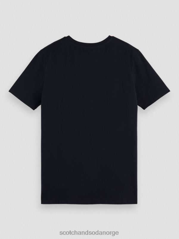 menn T-skjorte med rund hals i økologisk bomull natt N40XD445 klær Scotch & Soda