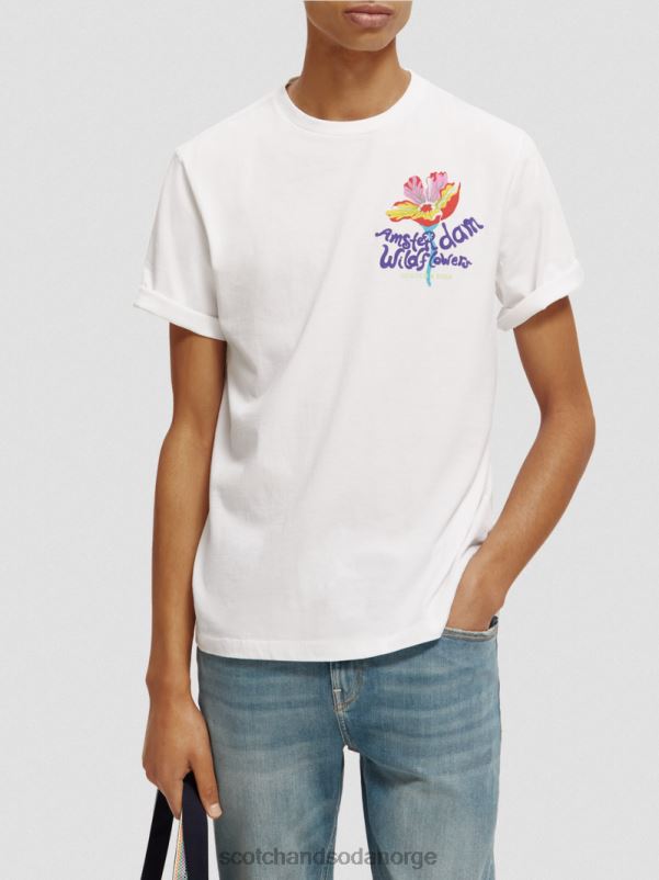 menn artwork t-skjorte med rund hals hvit N40XD379 klær Scotch & Soda