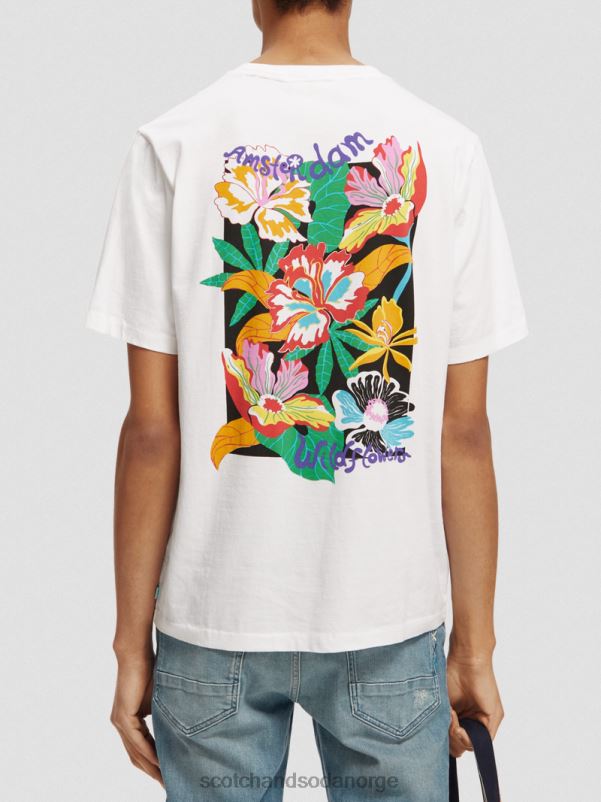 menn artwork t-skjorte med rund hals hvit N40XD379 klær Scotch & Soda