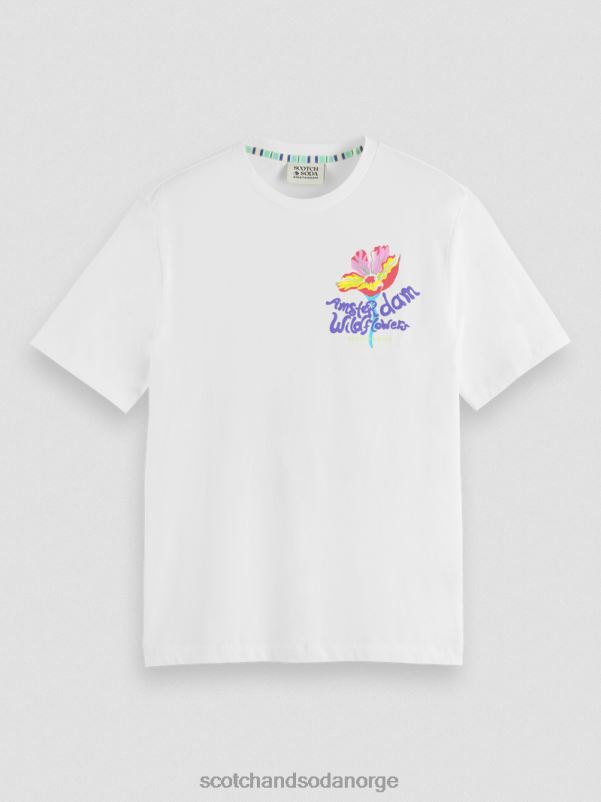 menn artwork t-skjorte med rund hals hvit N40XD379 klær Scotch & Soda