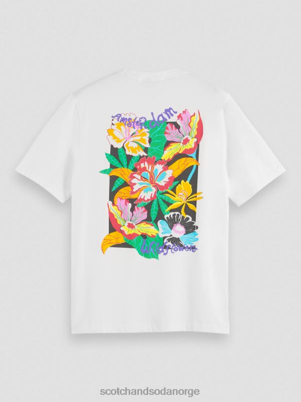 menn artwork t-skjorte med rund hals hvit N40XD379 klær Scotch & Soda