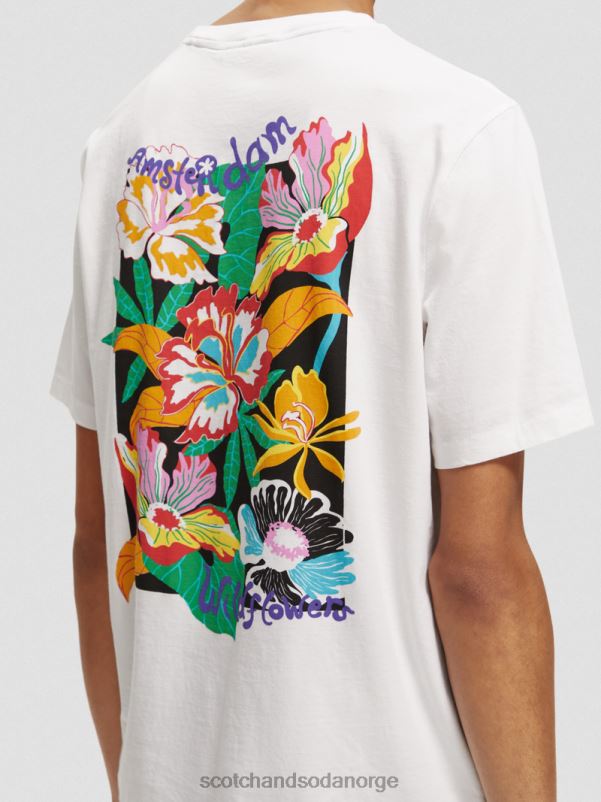 menn artwork t-skjorte med rund hals hvit N40XD379 klær Scotch & Soda