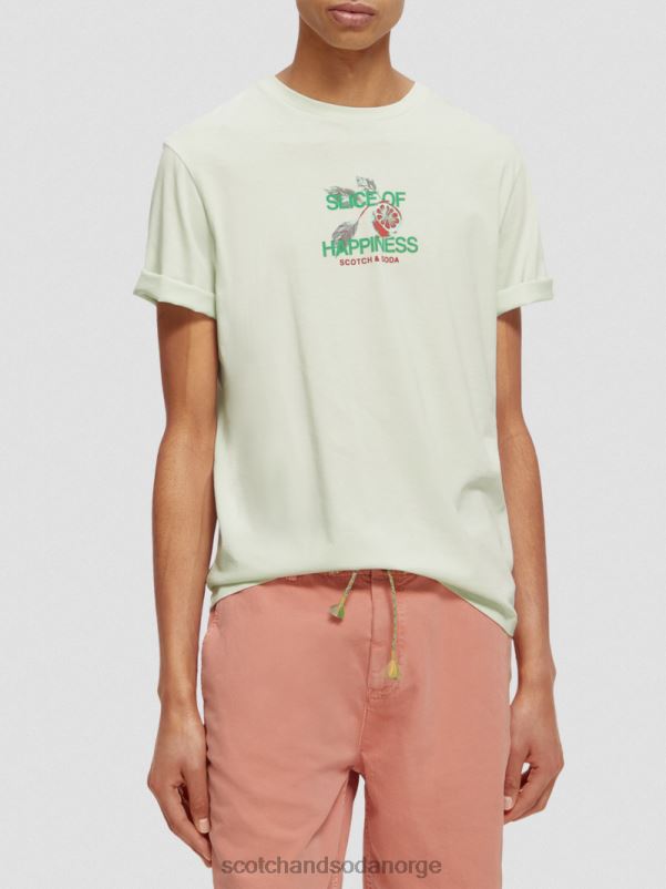 menn artwork t-skjorte med rund hals mynte N40XD381 klær Scotch & Soda