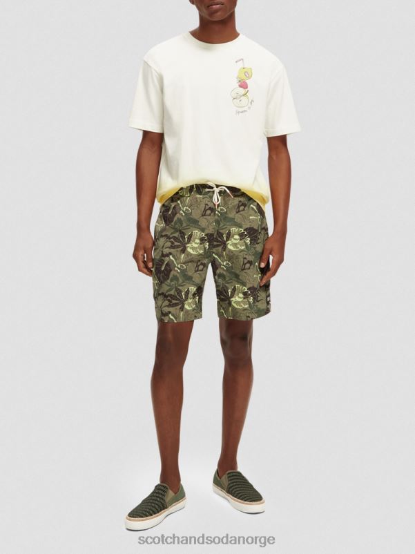 menn avslappet passform dip-farget kunst t-skjorte hvit N40XD418 klær Scotch & Soda