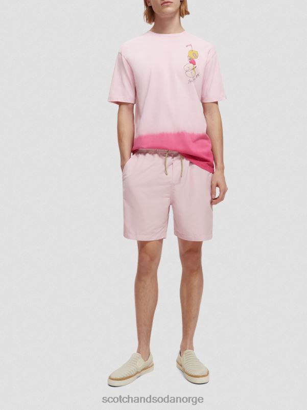 menn avslappet passform dip-farget kunst t-skjorte steinrosa N40XD419 klær Scotch & Soda