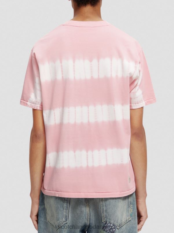 menn avslappet passform økologisk tie-dye t-skjorte rose N40XD390 klær Scotch & Soda