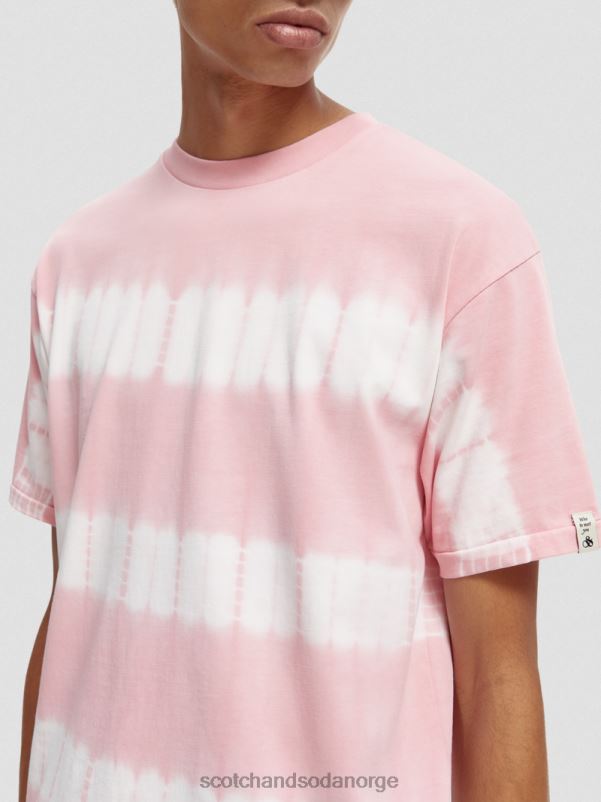 menn avslappet passform økologisk tie-dye t-skjorte rose N40XD390 klær Scotch & Soda