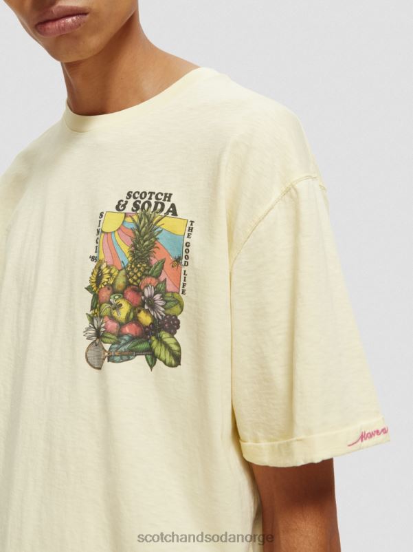 menn avslappet passform kunstverk t-skjorte banan N40XD458 klær Scotch & Soda
