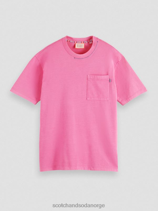 menn avslappet passform kunstverk t-skjorte cerise N40XD423 klær Scotch & Soda