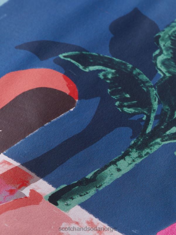 menn avslappet passform kunstverk t-skjorte cerise N40XD423 klær Scotch & Soda