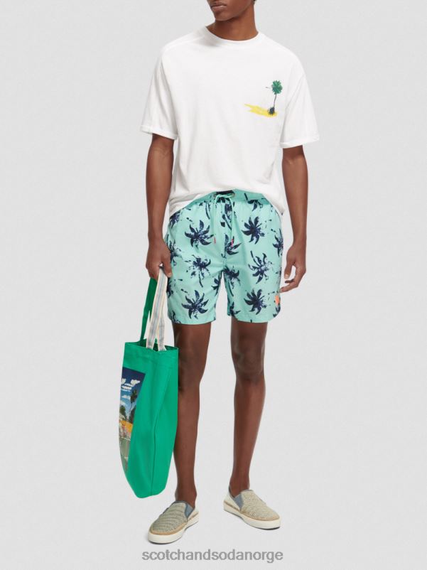 menn avslappet passform kunstverk t-skjorte hvit N40XD420 klær Scotch & Soda