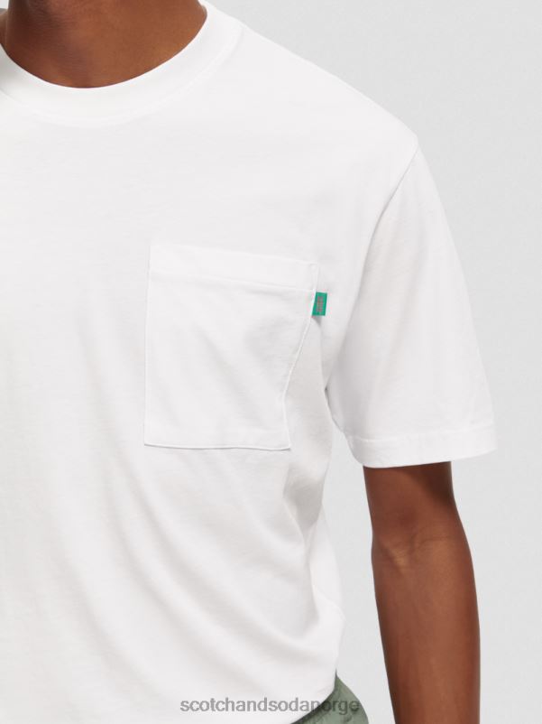 menn avslappet passform kunstverk t-skjorte hvit N40XD422 klær Scotch & Soda