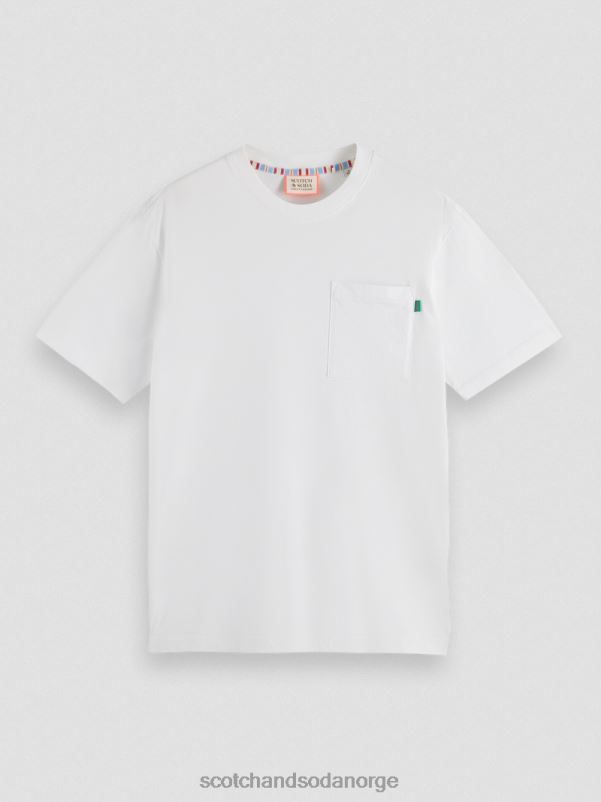 menn avslappet passform kunstverk t-skjorte hvit N40XD422 klær Scotch & Soda
