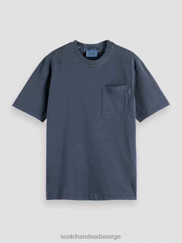 menn avslappet passform kunstverk t-skjorte marinen N40XD424 klær Scotch & Soda