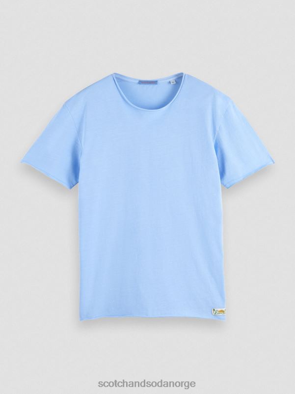 menn avslappet passform råkant t-skjorte havblått N40XD383 klær Scotch & Soda