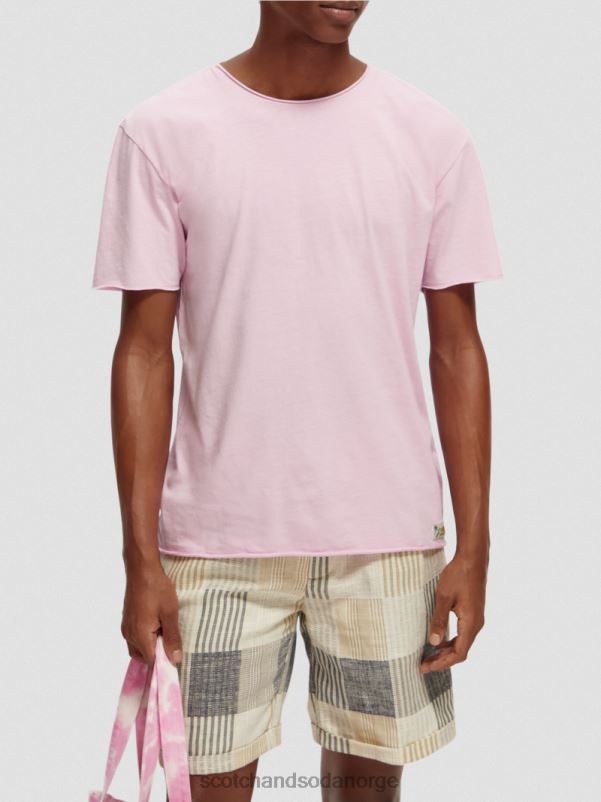 menn avslappet passform råkant t-skjorte steinrosa N40XD387 klær Scotch & Soda