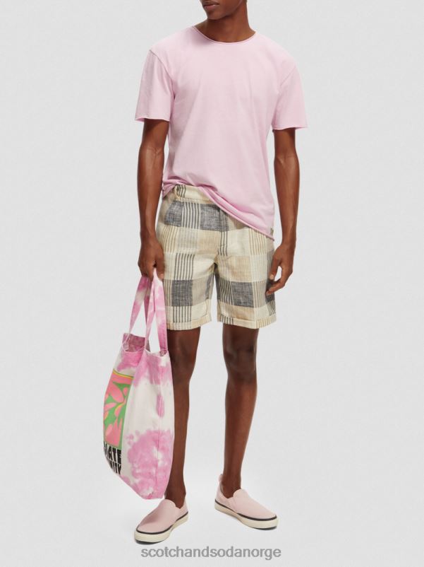 menn avslappet passform råkant t-skjorte steinrosa N40XD387 klær Scotch & Soda