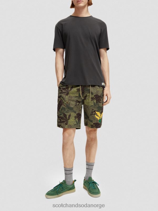 menn avslappet passform råkant t-skjorte svart N40XD384 klær Scotch & Soda