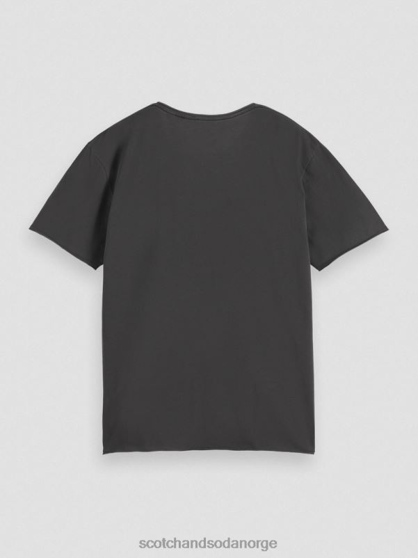 menn avslappet passform råkant t-skjorte svart N40XD384 klær Scotch & Soda