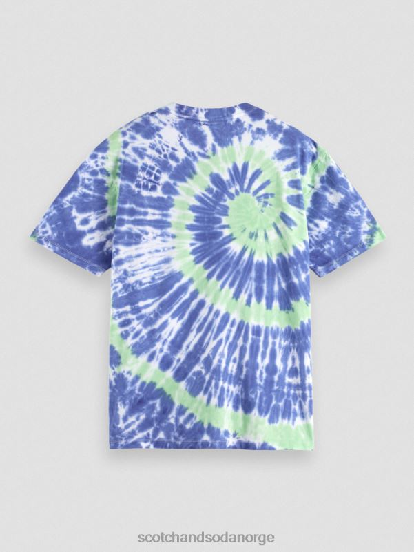 menn brodert kunstverk tie-dye t-skjorte blå slipsfarge N40XD440 klær Scotch & Soda