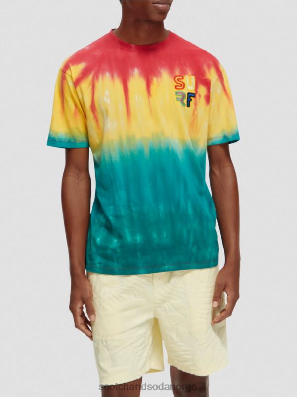 menn brodert kunstverk tie-dye t-skjorte flerfarget slipsfarge N40XD441 klær Scotch & Soda
