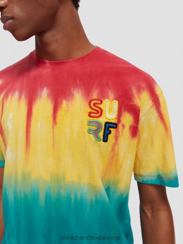 menn brodert kunstverk tie-dye t-skjorte flerfarget slipsfarge N40XD441 klær Scotch & Soda